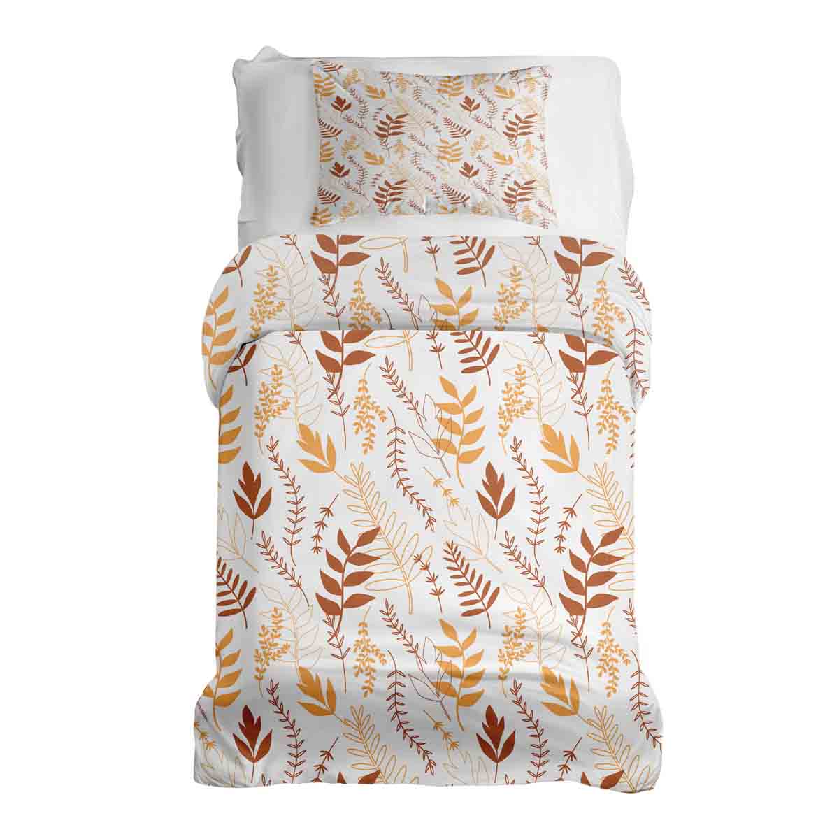 Ensemble de literie avec couverture thérapeutique blanche aux branches automnales