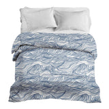 Original therapy blanket - cotton cover waves in blue