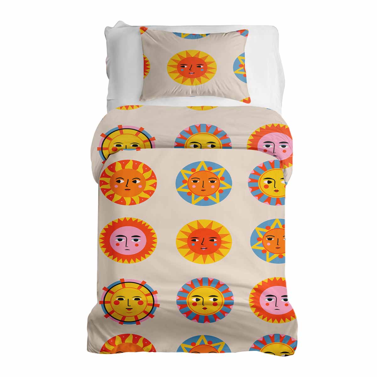 Therapy blankets bedding set beige with sun