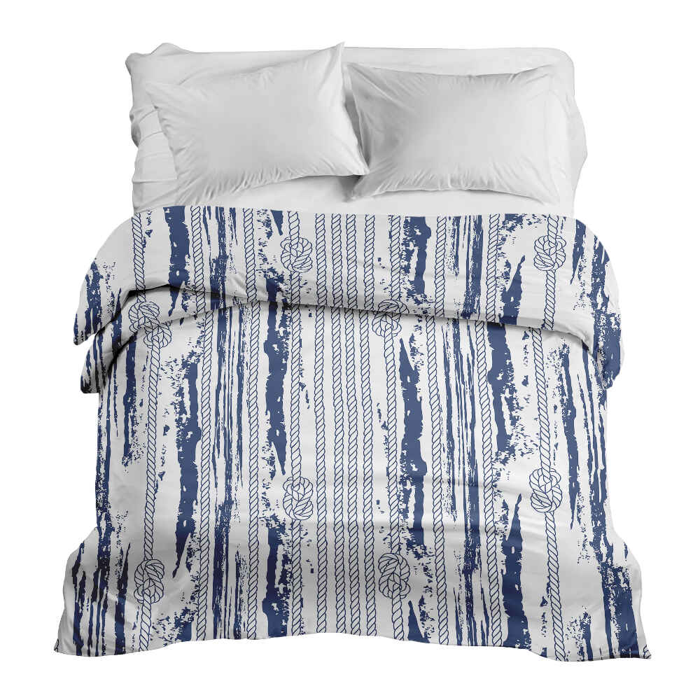 Couverture thérapeutique originale - Housse en coton motif rayé