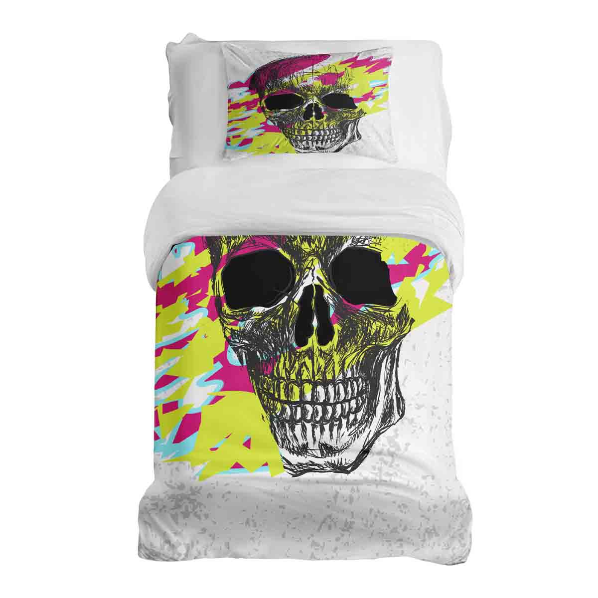 Couette de thérapie Parure de lit Tête de mort Coloré