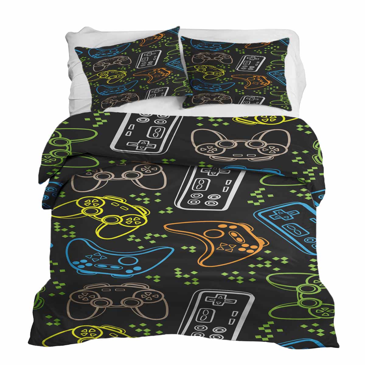 Couette thérapeutique Ensemble de literie noir avec consoles de jeux