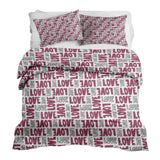 Therapy blankets bedding set white LOVE