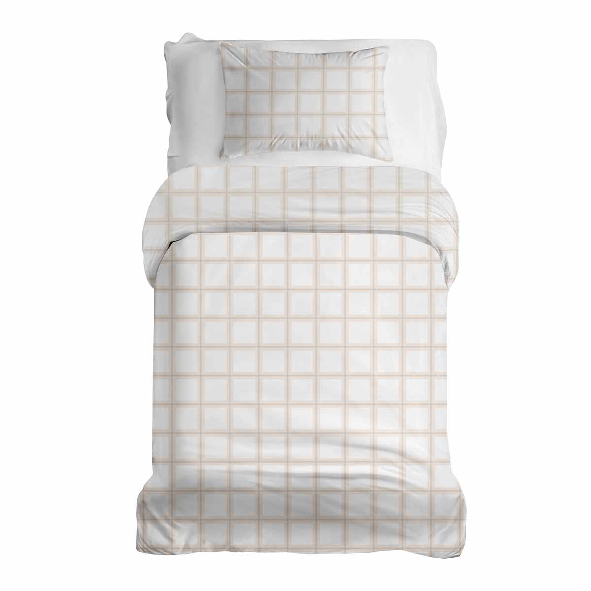 Therapy blankets bedding set orange beige checkered