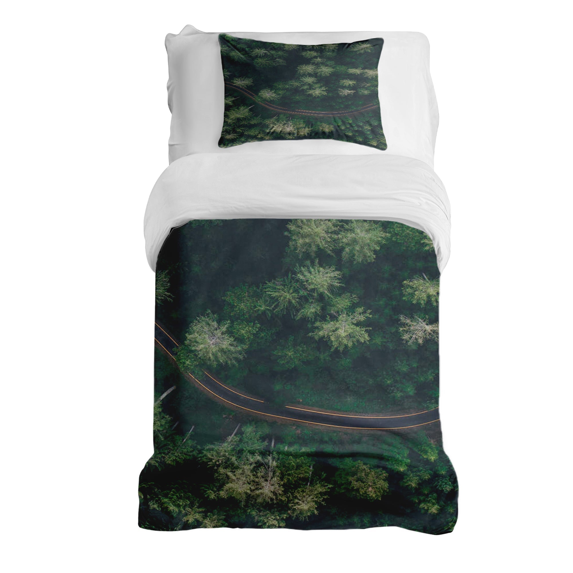 Therapy blankets bedding set street in the forest
