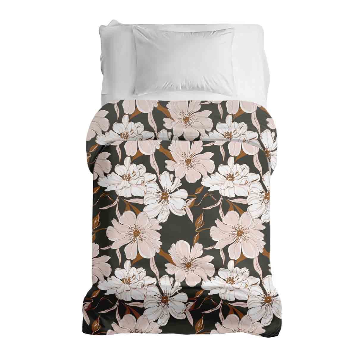 Couverture thérapeutique originale - Housse en coton avec fleurs d'aster roses