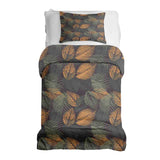 Therapy blanket and bedding set with autumnal leaf pattern.