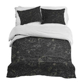 Therapy blanket bedding set, black horoscope