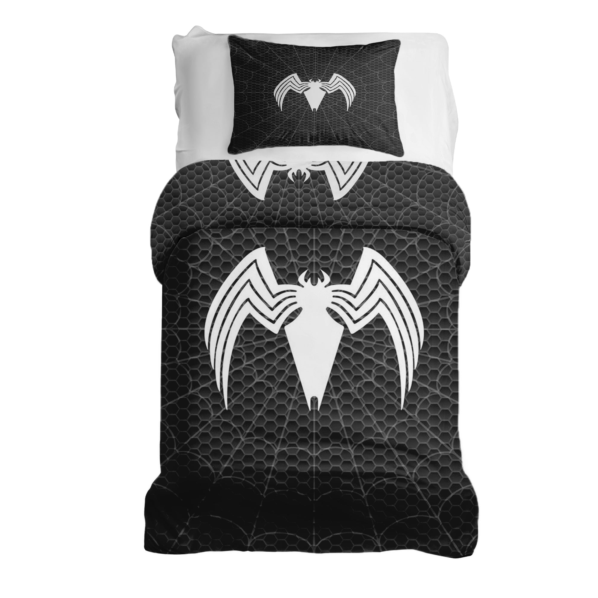 Therapy blankets bedding set black with spider