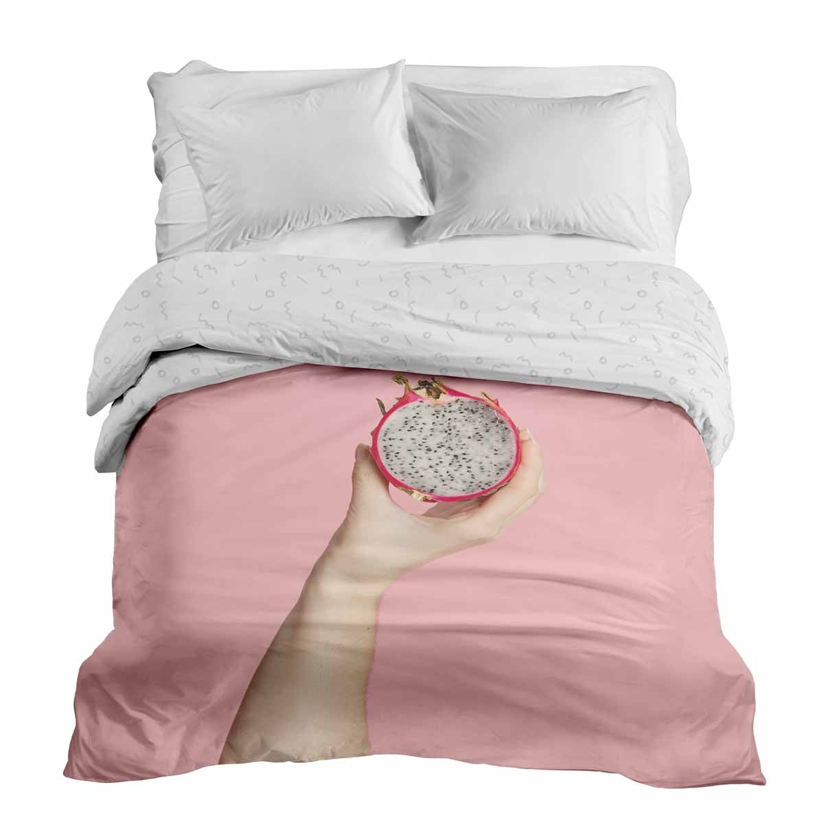 Original therapy blanket - cotton cover pink with dragon fruit