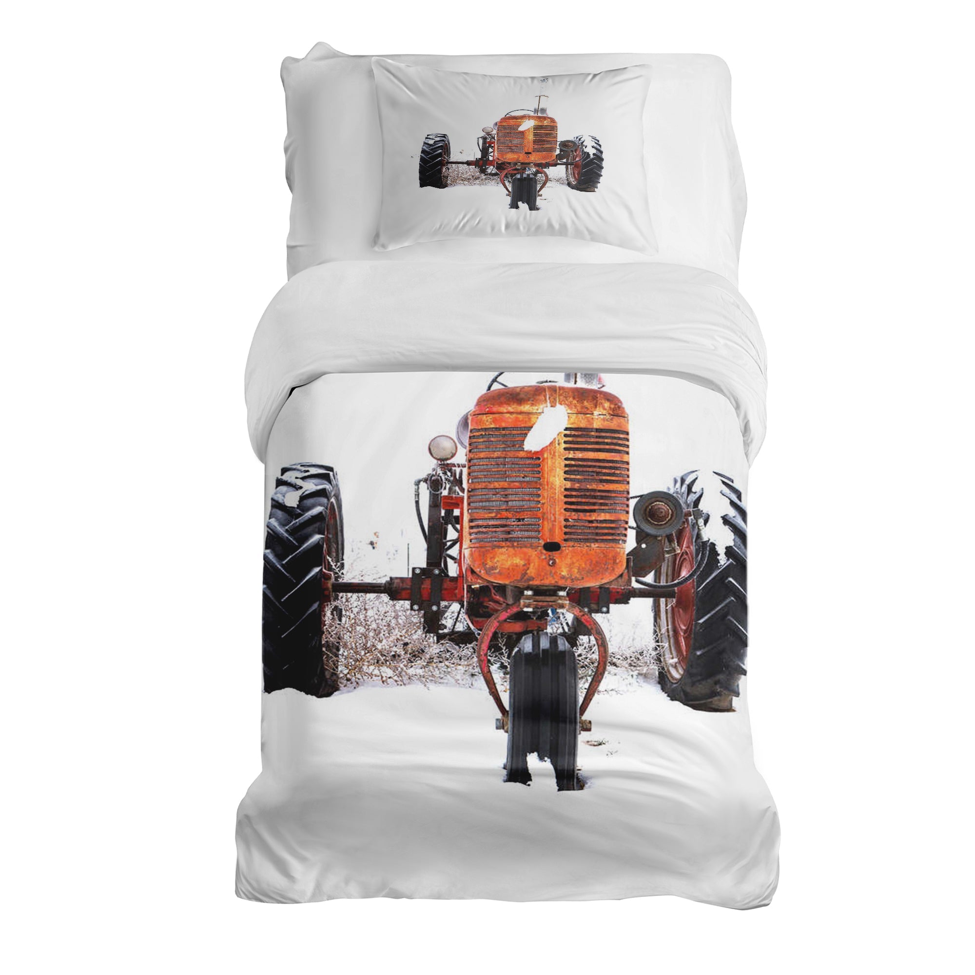 Therapy blankets bedding set tractor in orange
