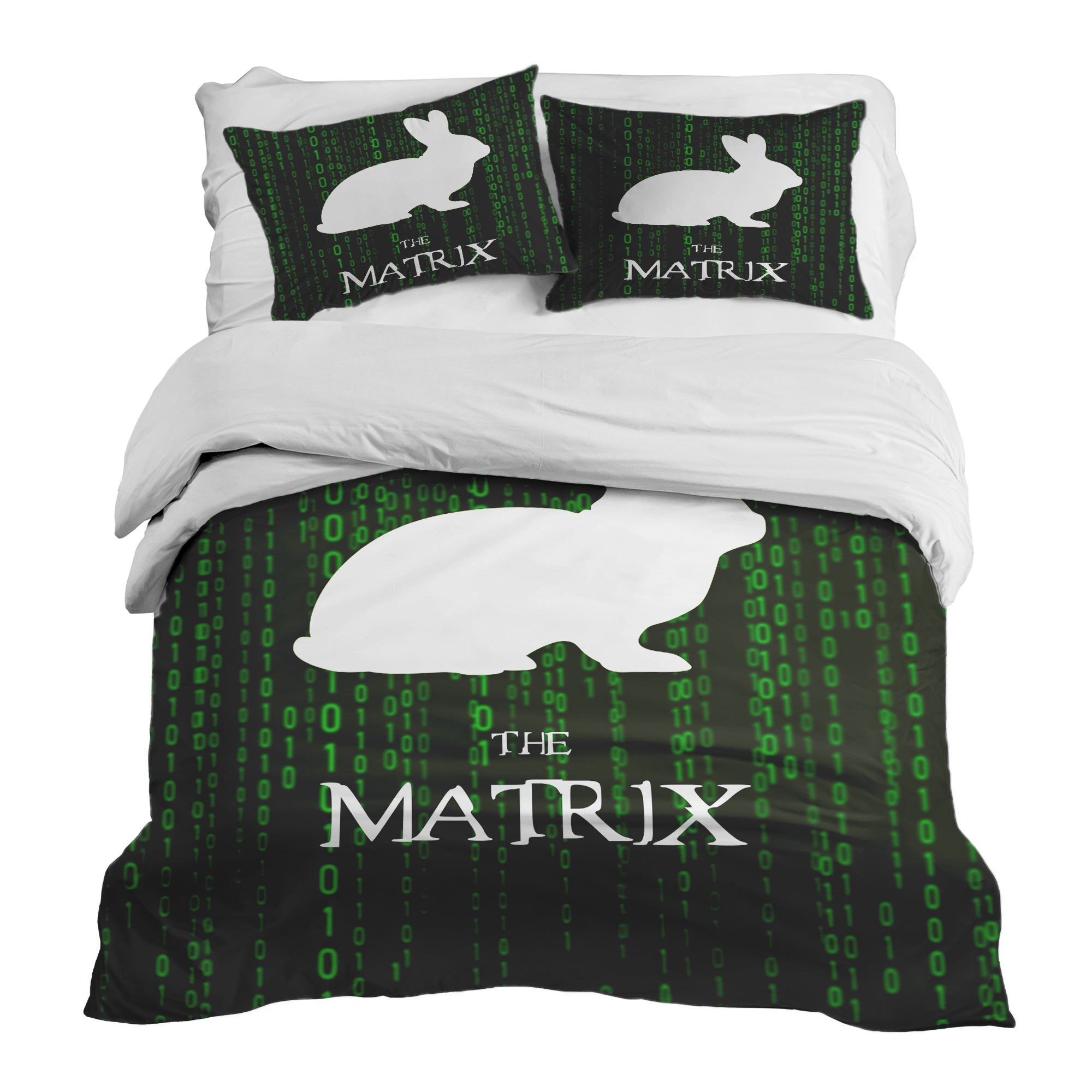 Therapy blankets bedding set Matrix Code green