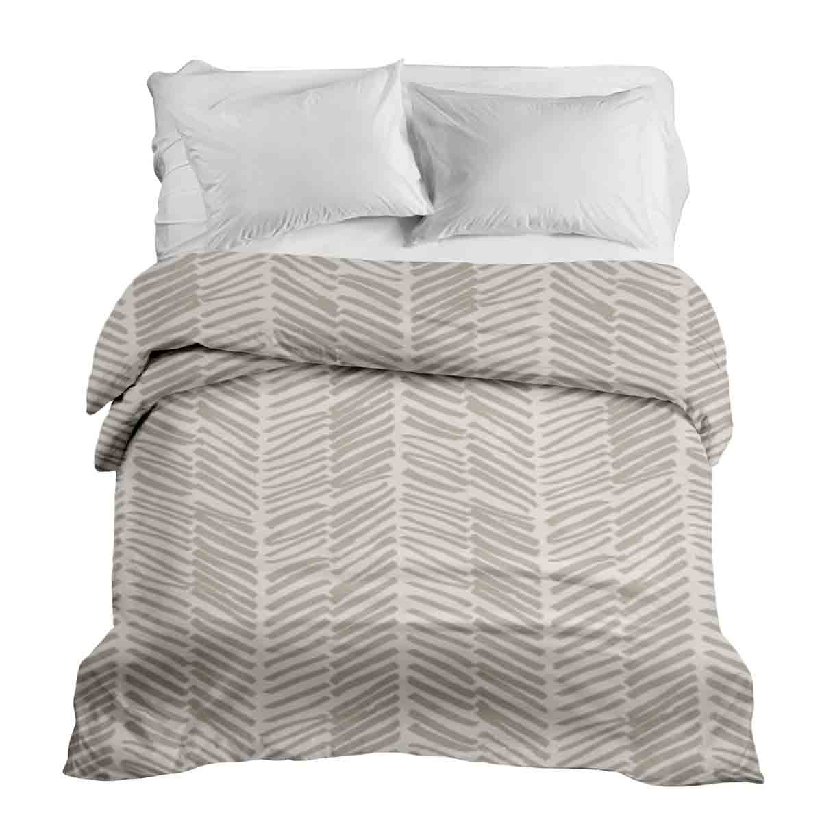 Couverture thérapeutique originale - Housse en coton beige avec rayures