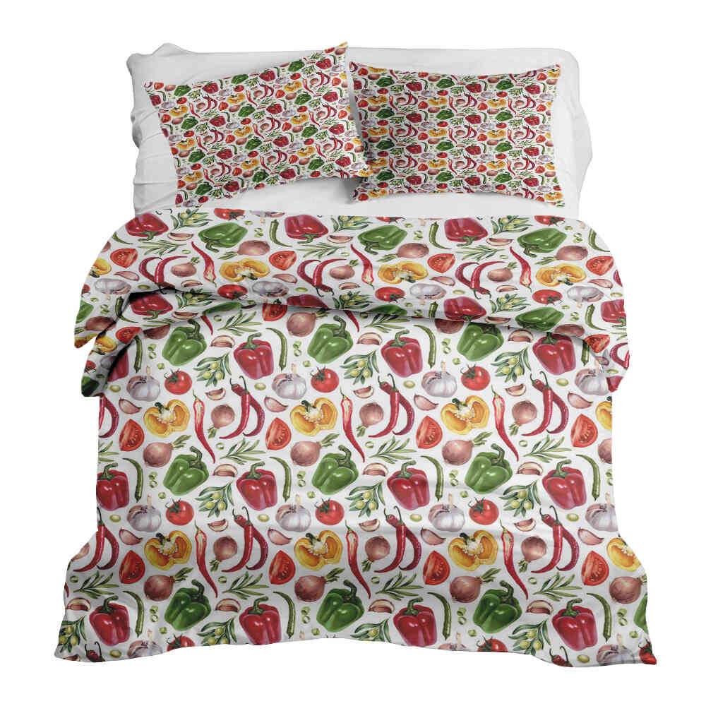 Therapy blankets bedding set with vegetables