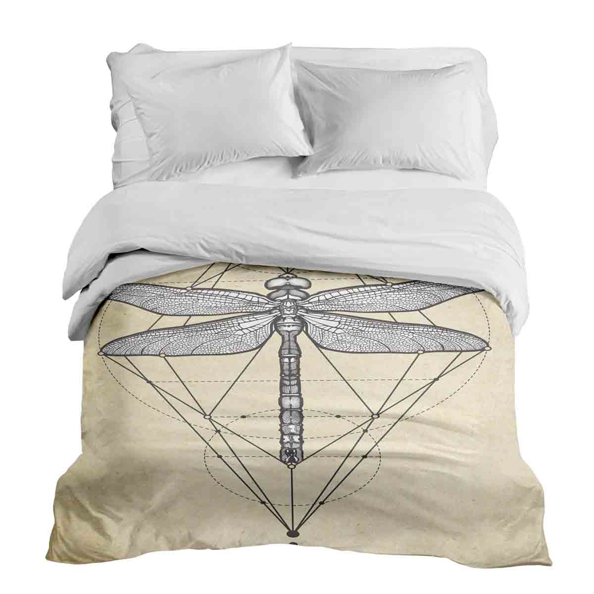 Couverture thérapeutique originale - Housse en coton jaune avec libellule