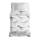 Original therapy blanket - cotton cover white with dinosaur skeleton