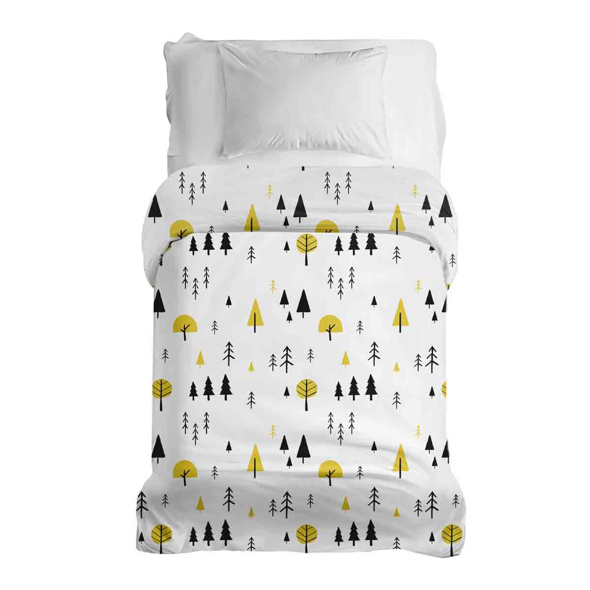 Original therapy blanket - cotton cover with yellow trees