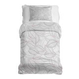 Therapy blanket and bedding set with grey palm leaves.