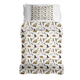 Therapy blanket and bedding set, white with owls.