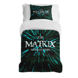 Therapy blanket and bedding set with The Matrix logo.