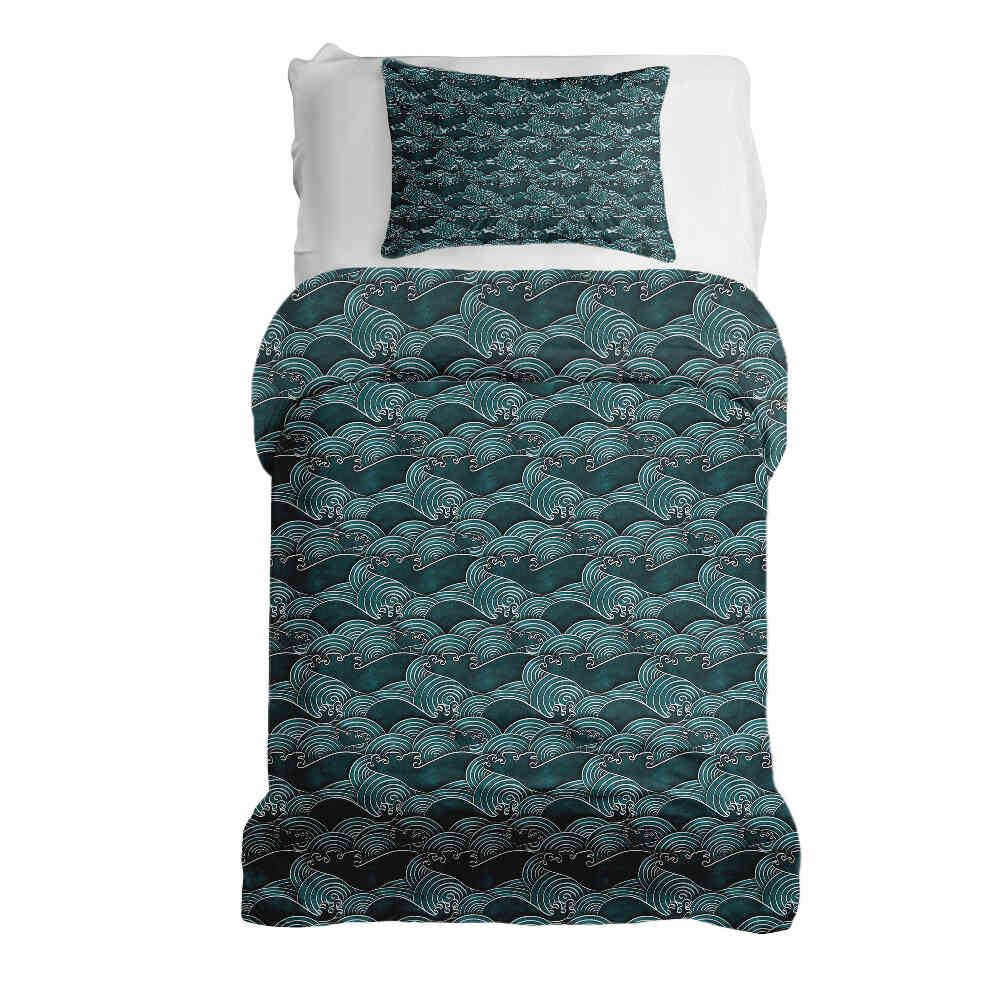 Couette thérapeutique Ensemble de linge de lit Vagues turquoise-vert