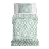 Therapy blanket and bedding set, green with fir trees.