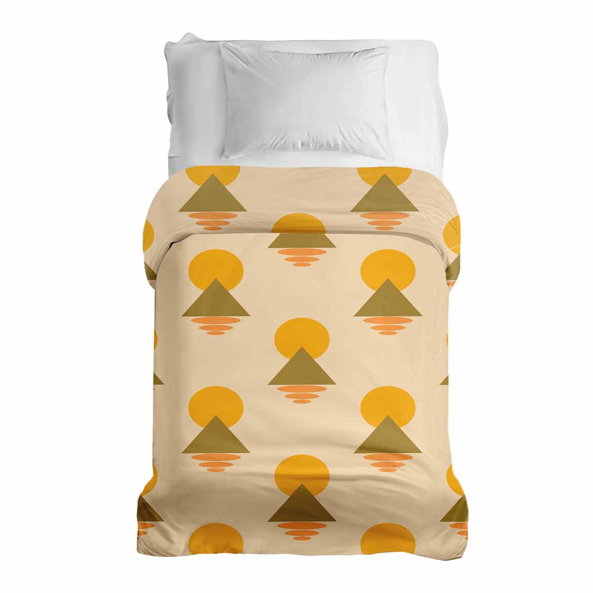 Couverture thérapeutique originale - Housse en coton avec formes jaunes