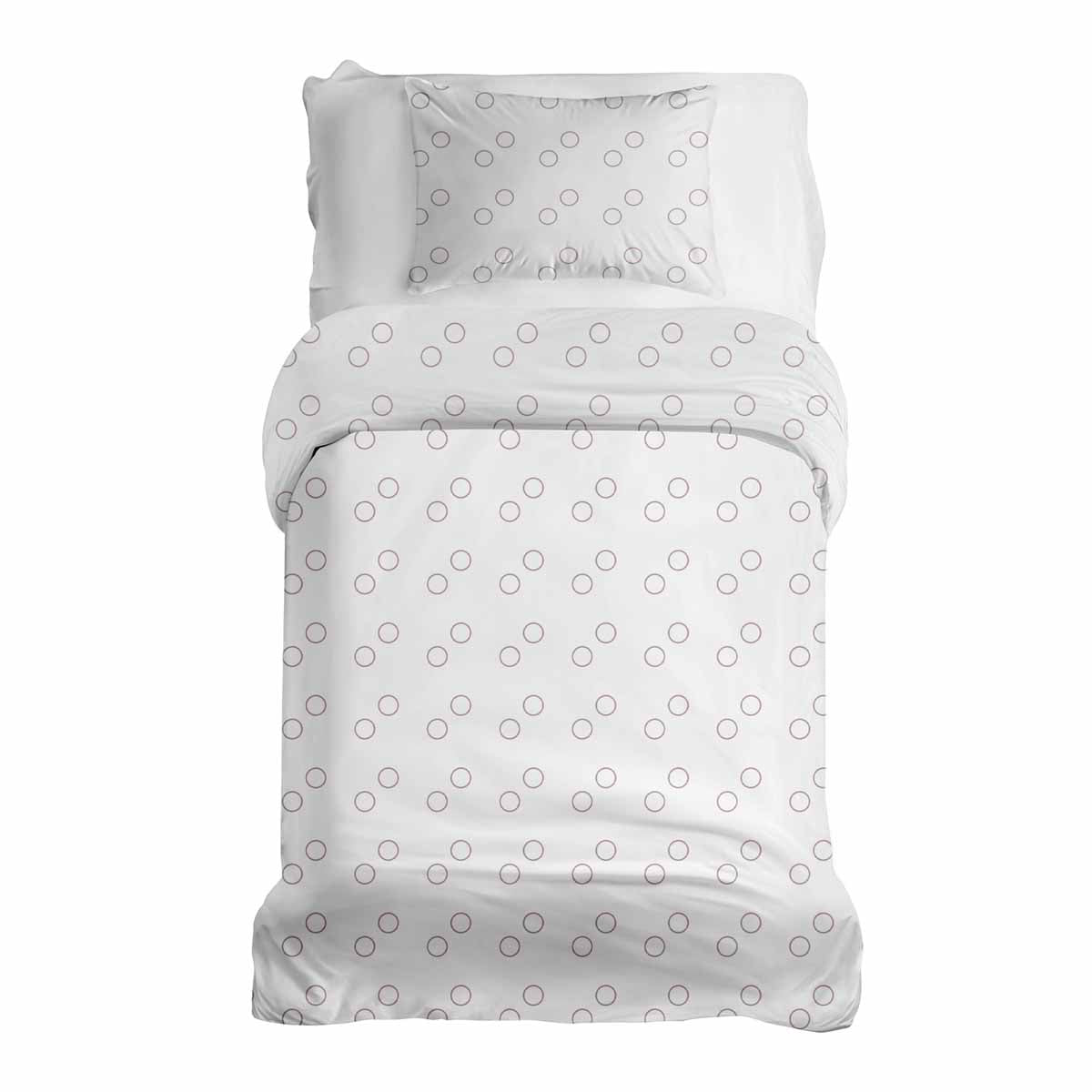 Therapy blankets bedding set white with circles