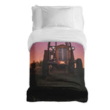 Original therapy blanket - cotton cover purple with tractor