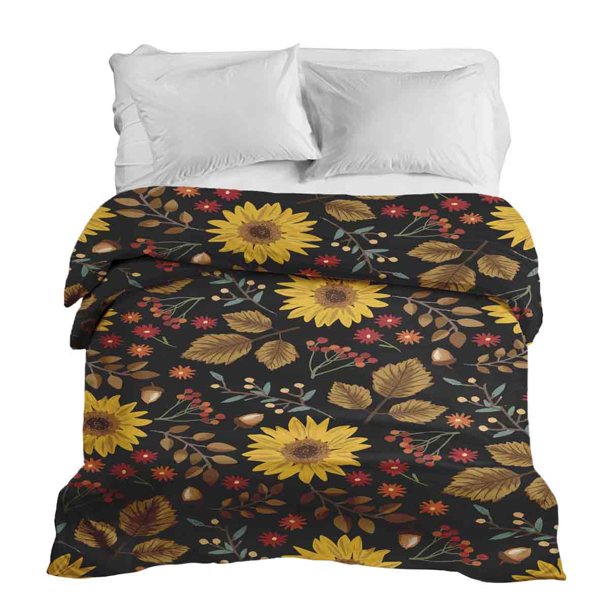 Couverture thérapeutique originale - Housse en coton avec tournesol