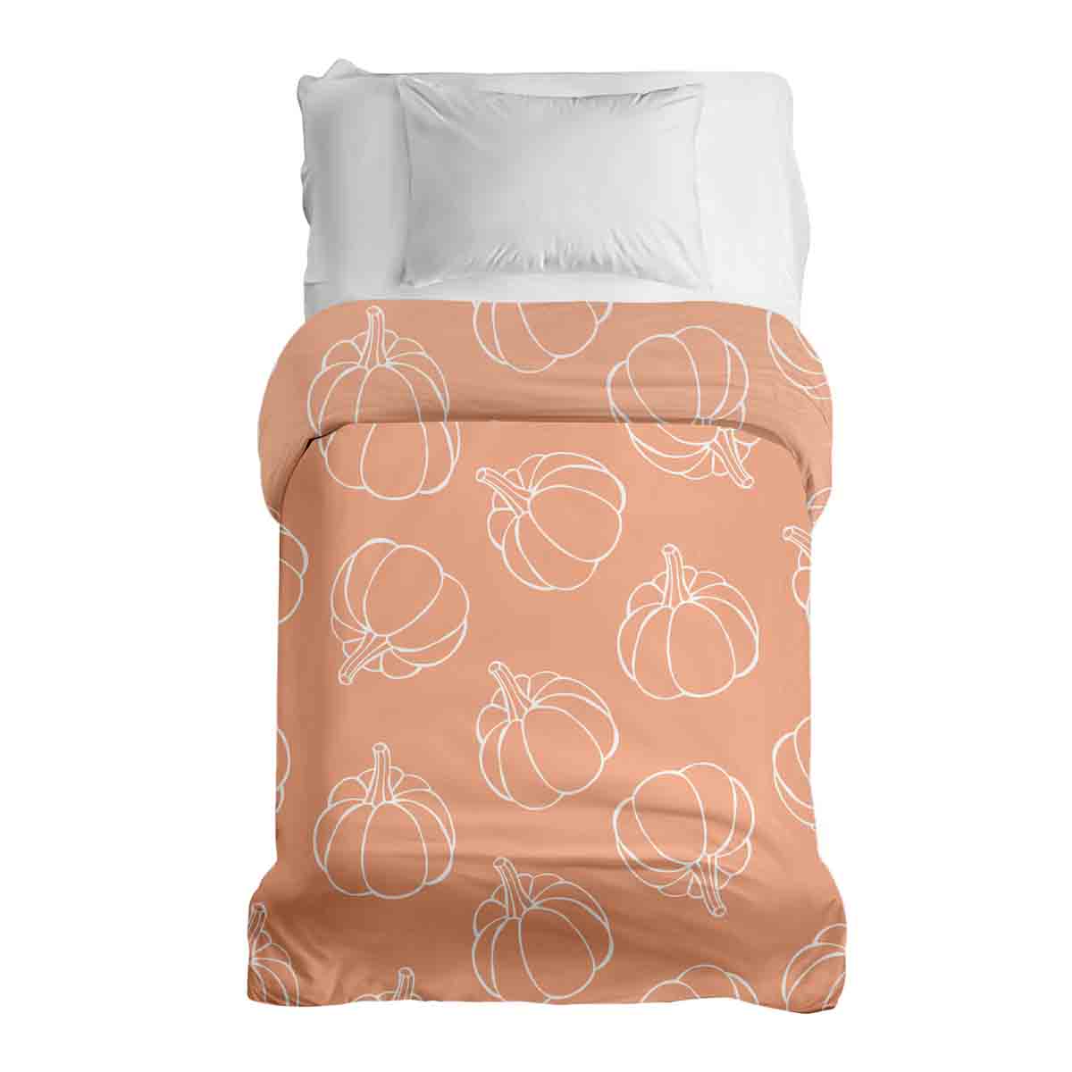 Couverture thérapeutique originale - Housse en coton orange avec citrouille