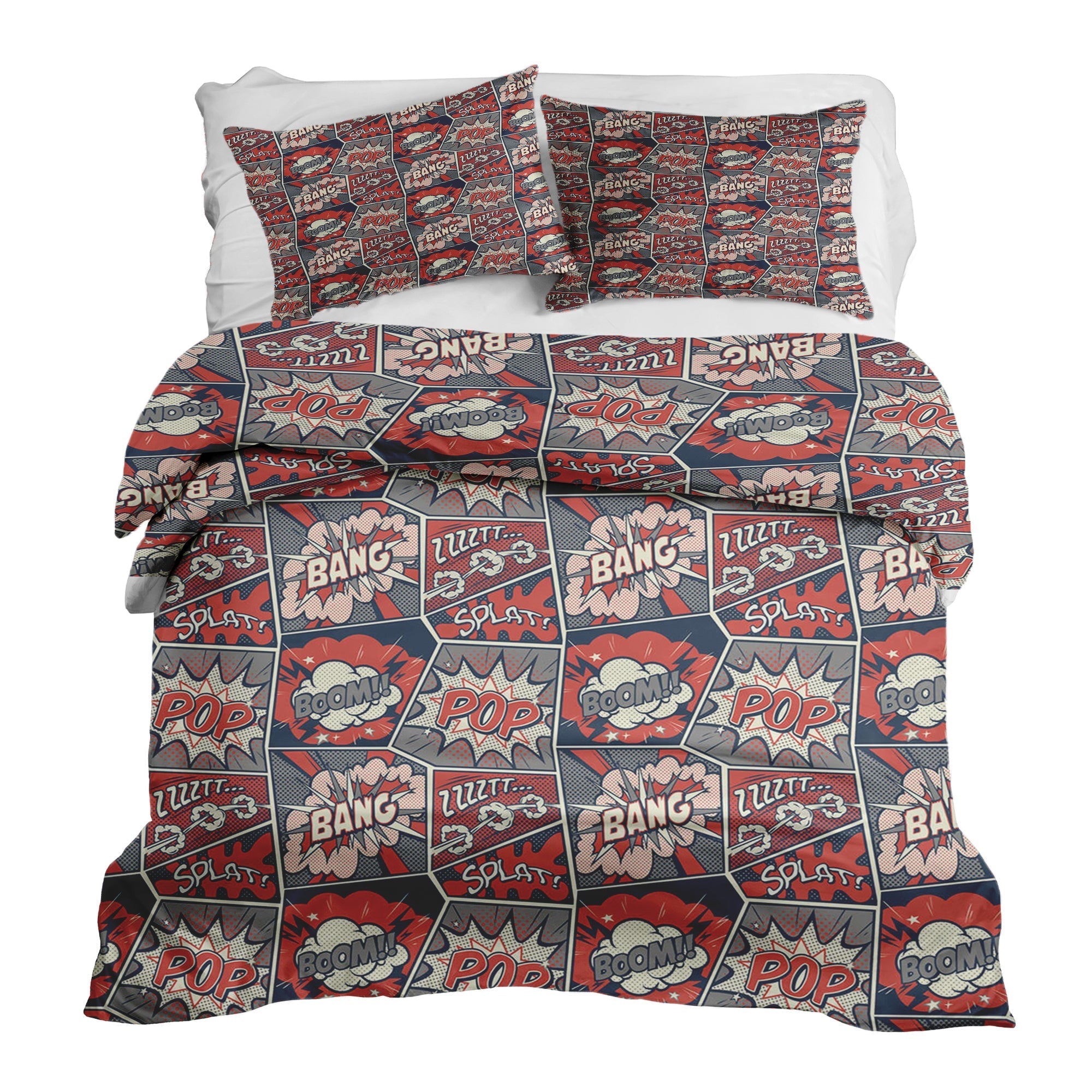 Therapy blankets bedding set red with comic