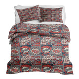 Therapy blanket and bedding set, red with comics.