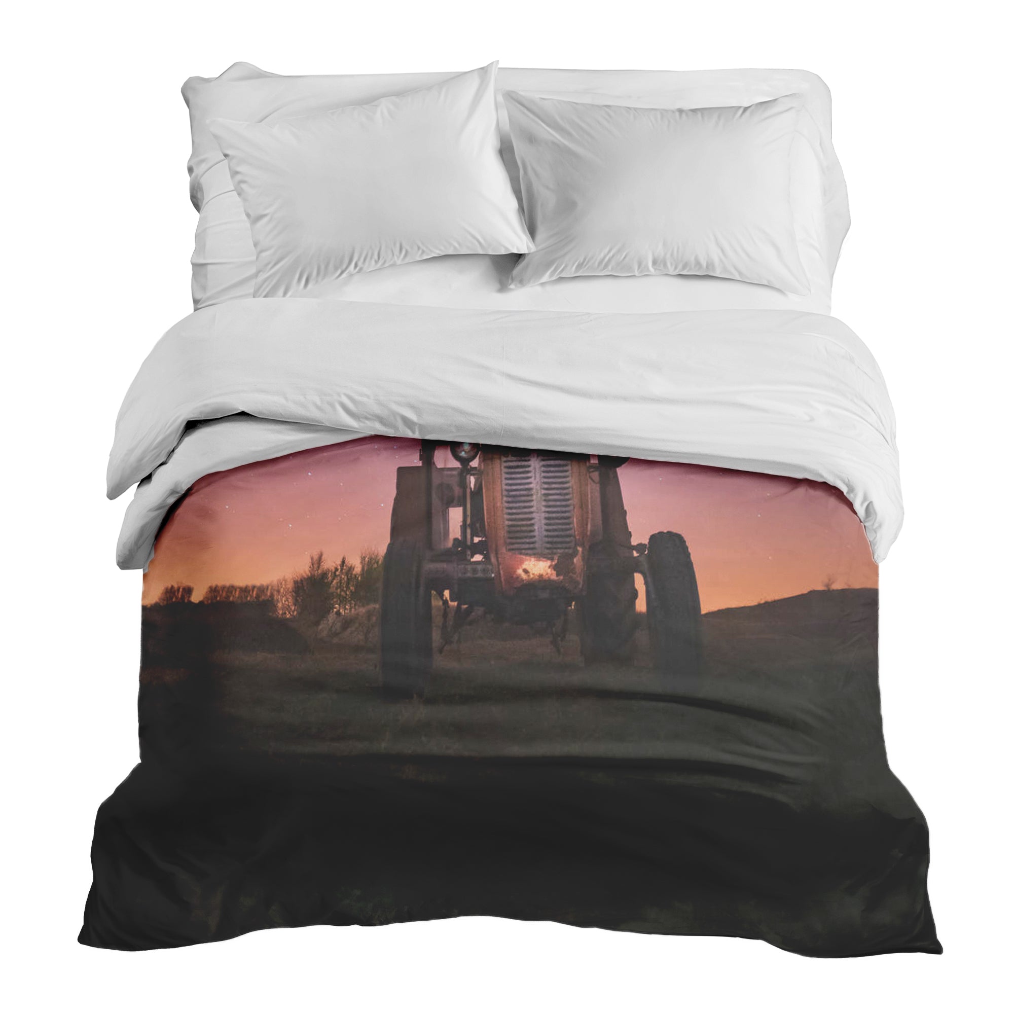 Couverture thérapeutique originale - Housse en coton violet avec tracteur