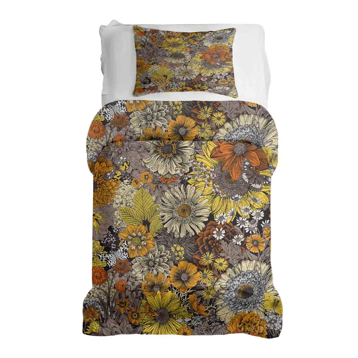 Therapy blankets bedding set yellow flowers