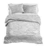 Therapy blanket and bedding set with grey palm leaves.