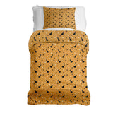 Therapy blanket and bedding set, orange, with Potter's broom.