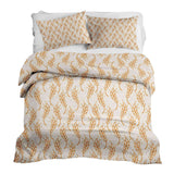 Therapy blanket and bedding set, white with yellow wheat.