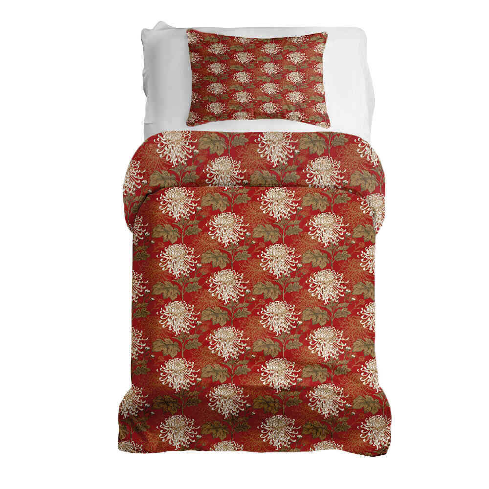 Therapy blankets bedding set red large flower