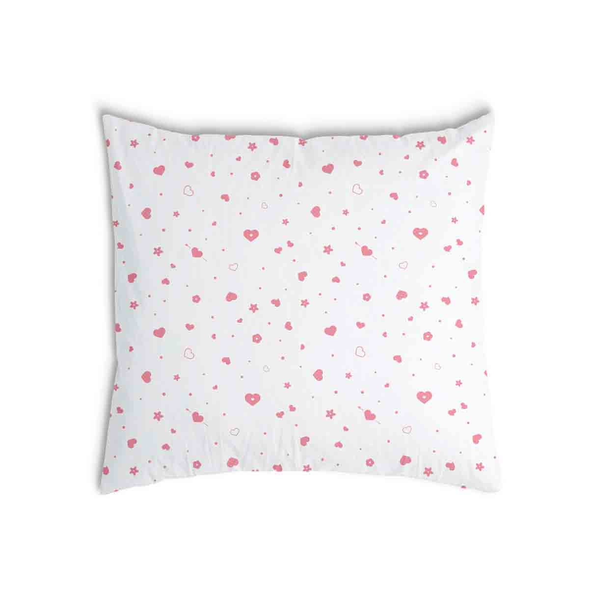 Coussin de santé rose cœurs et fleurs