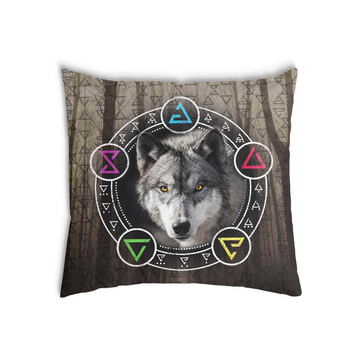 Health Pillow Brown with Wolf