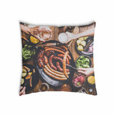 Health pillow with a plate of sausage