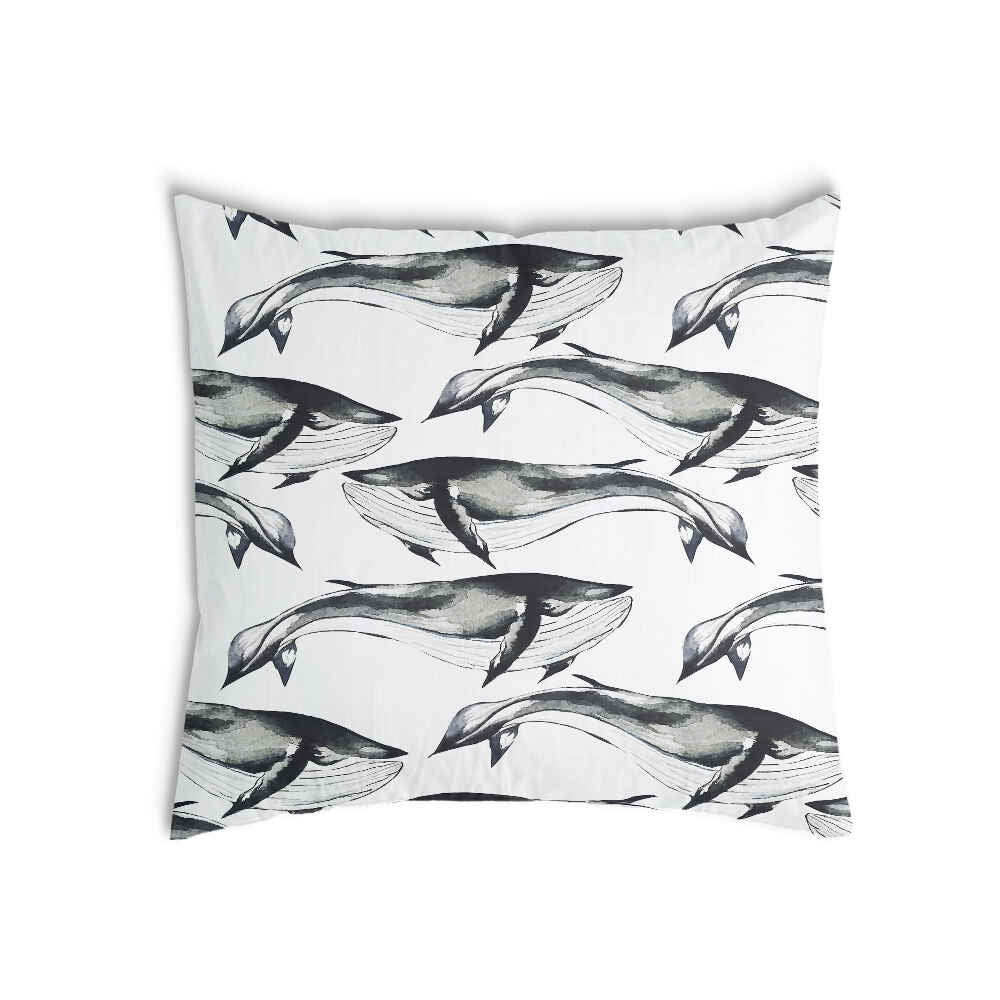 Coussin de santé baleine bleue noire