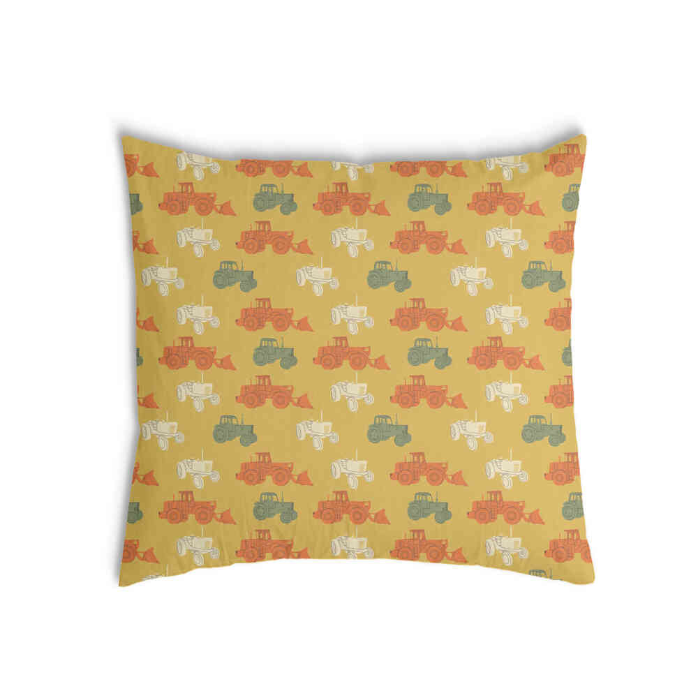 Coussin de santé orange avec tracteurs