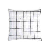 Health pillow white with black checks