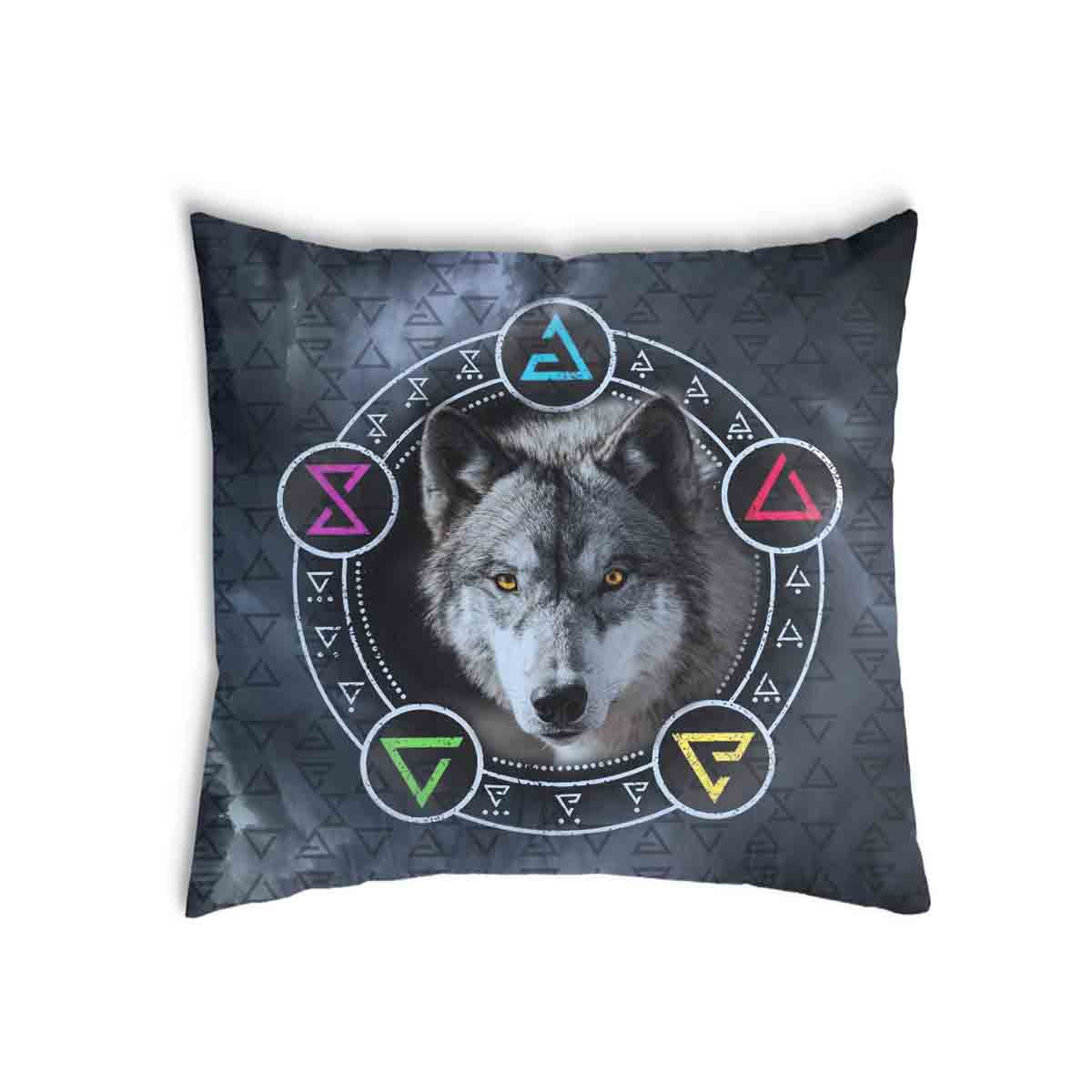 Coussin de santé gris avec loup