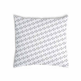 Health pillow, white with gray circles.