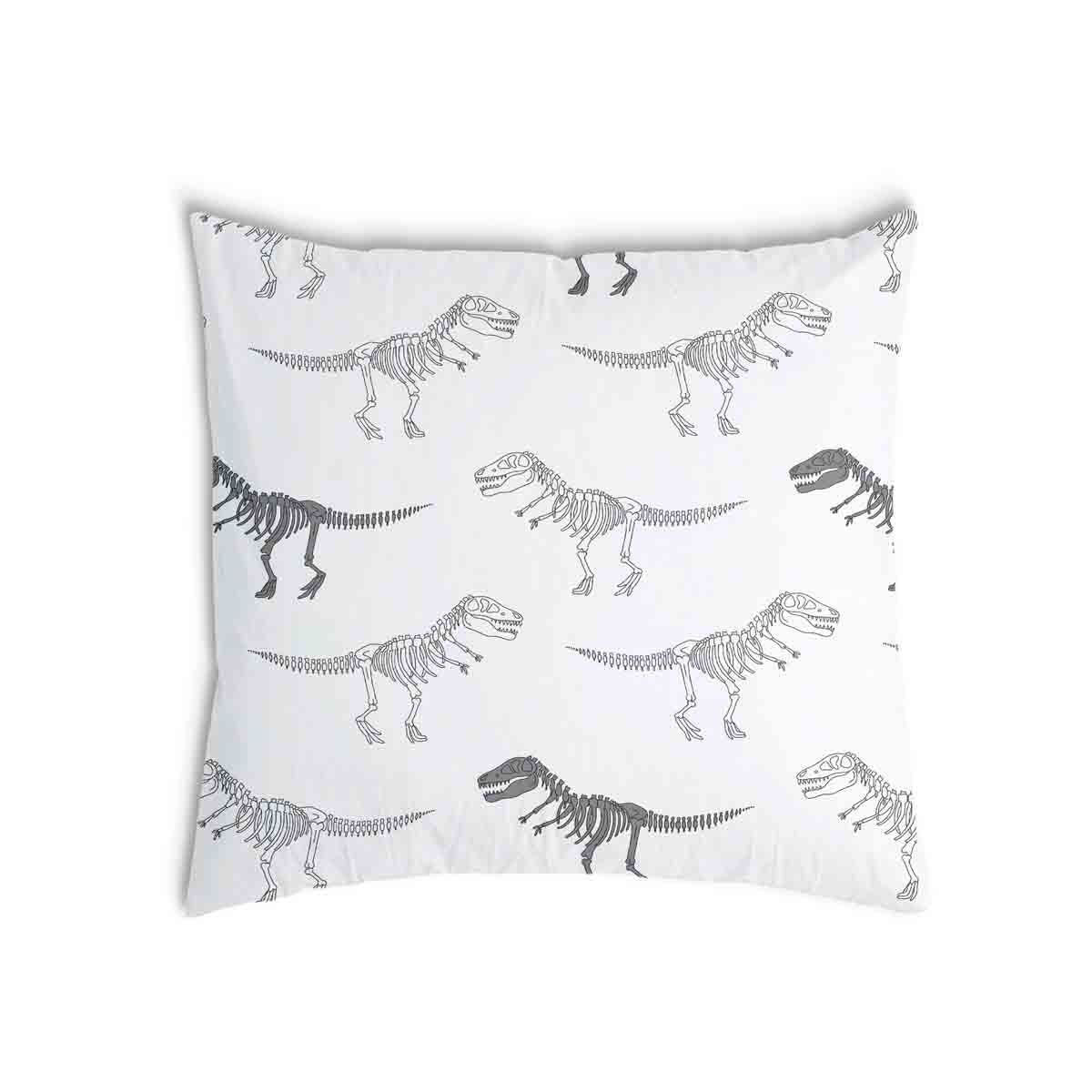Coussin de santé blanc avec squelette de dinosaure