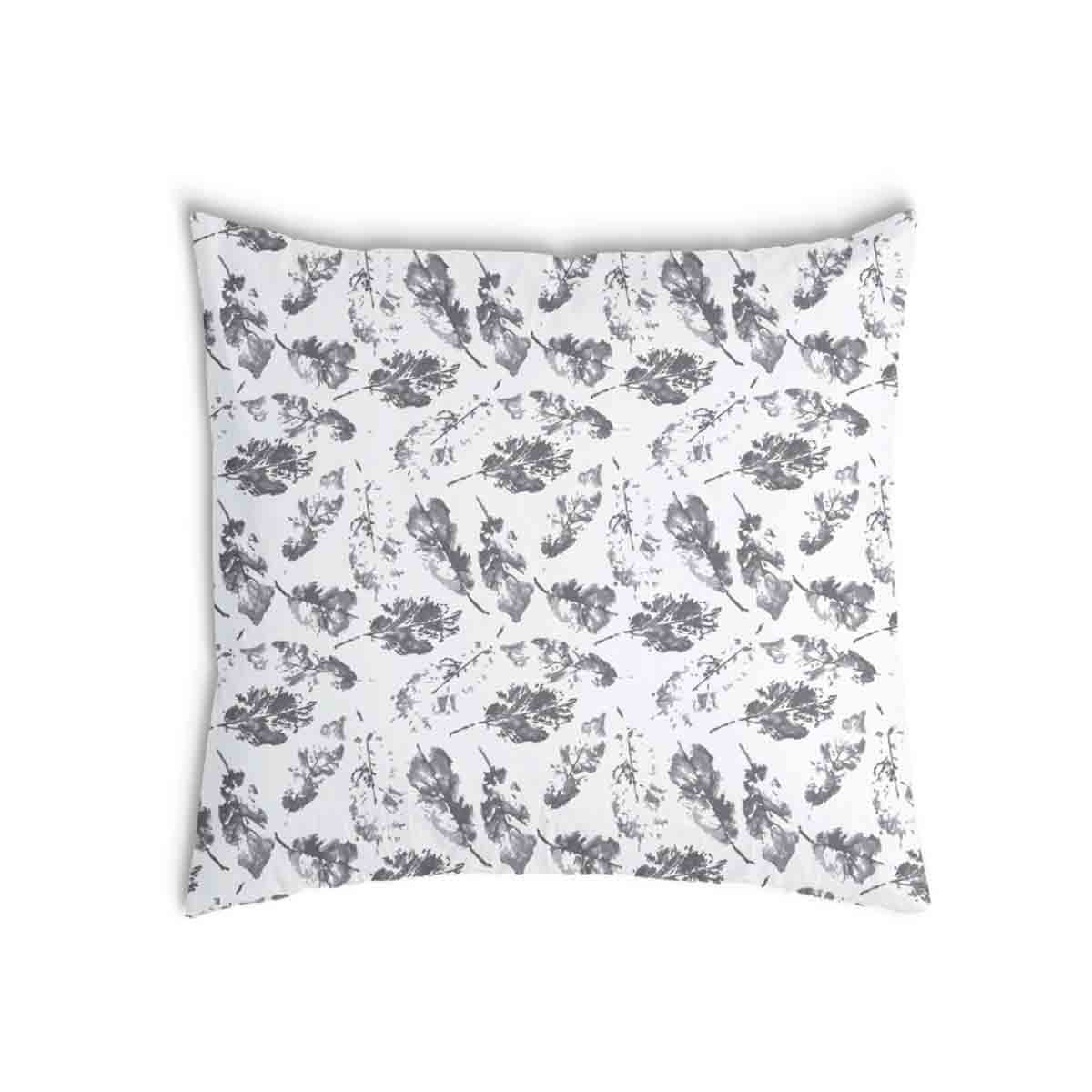 Health pillow white with gray leaves