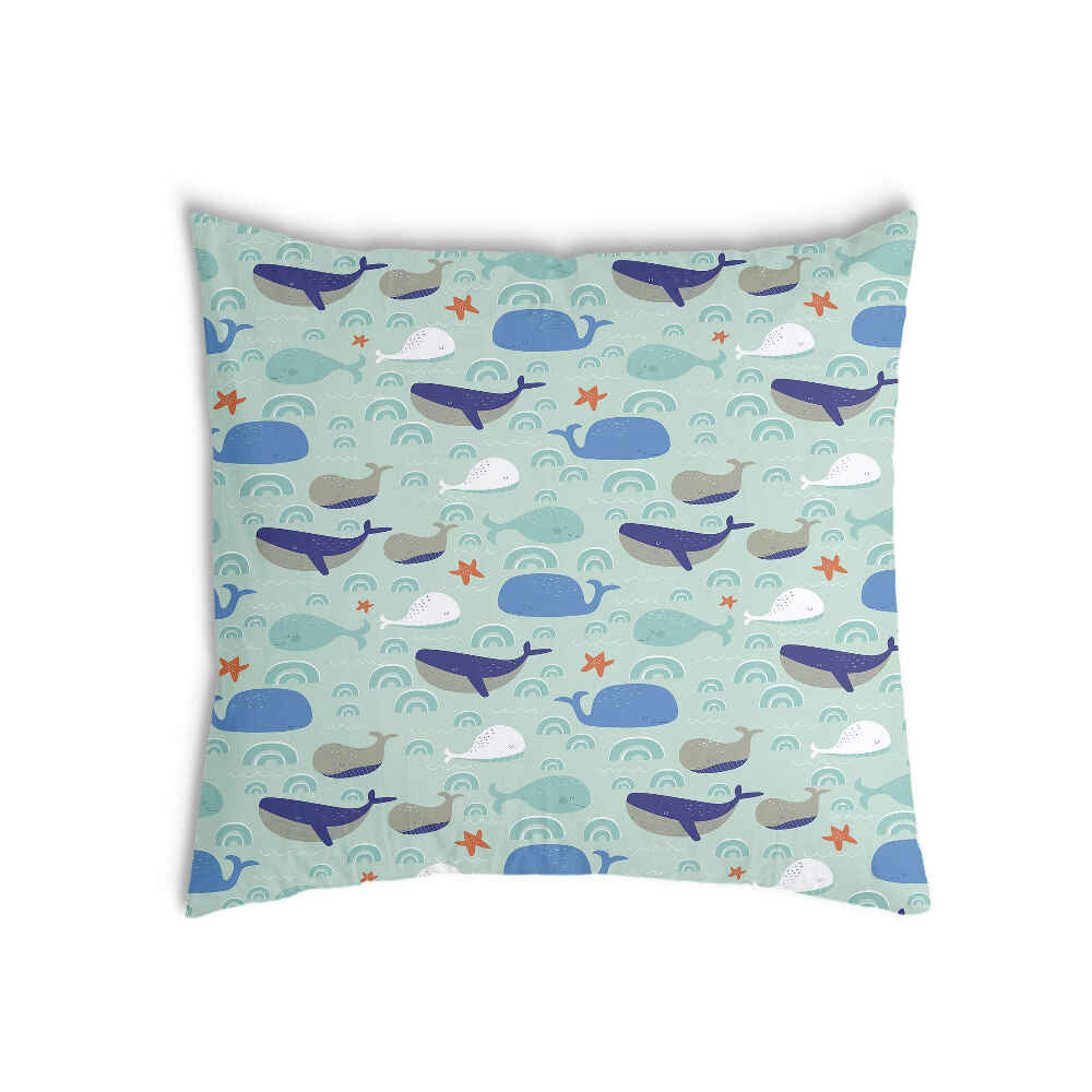 Health Pillow Green with Whales